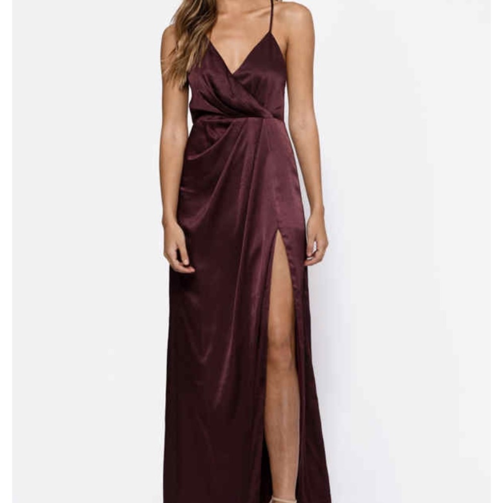 Burgundy silk maxi dress NWT